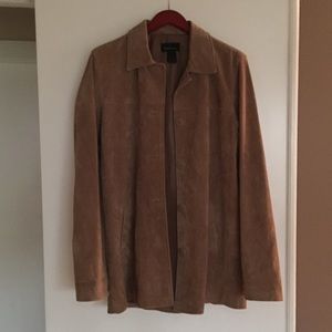 MODA International beige suede jacket. Size Lg.